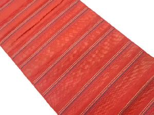 ふくれ織横段模様織出し名古屋帯